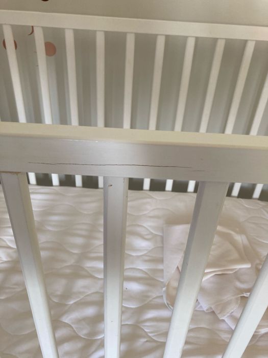 OKAZJA Łóżeczko dziecięce 60x120 z materacem, wyciągane szczeble