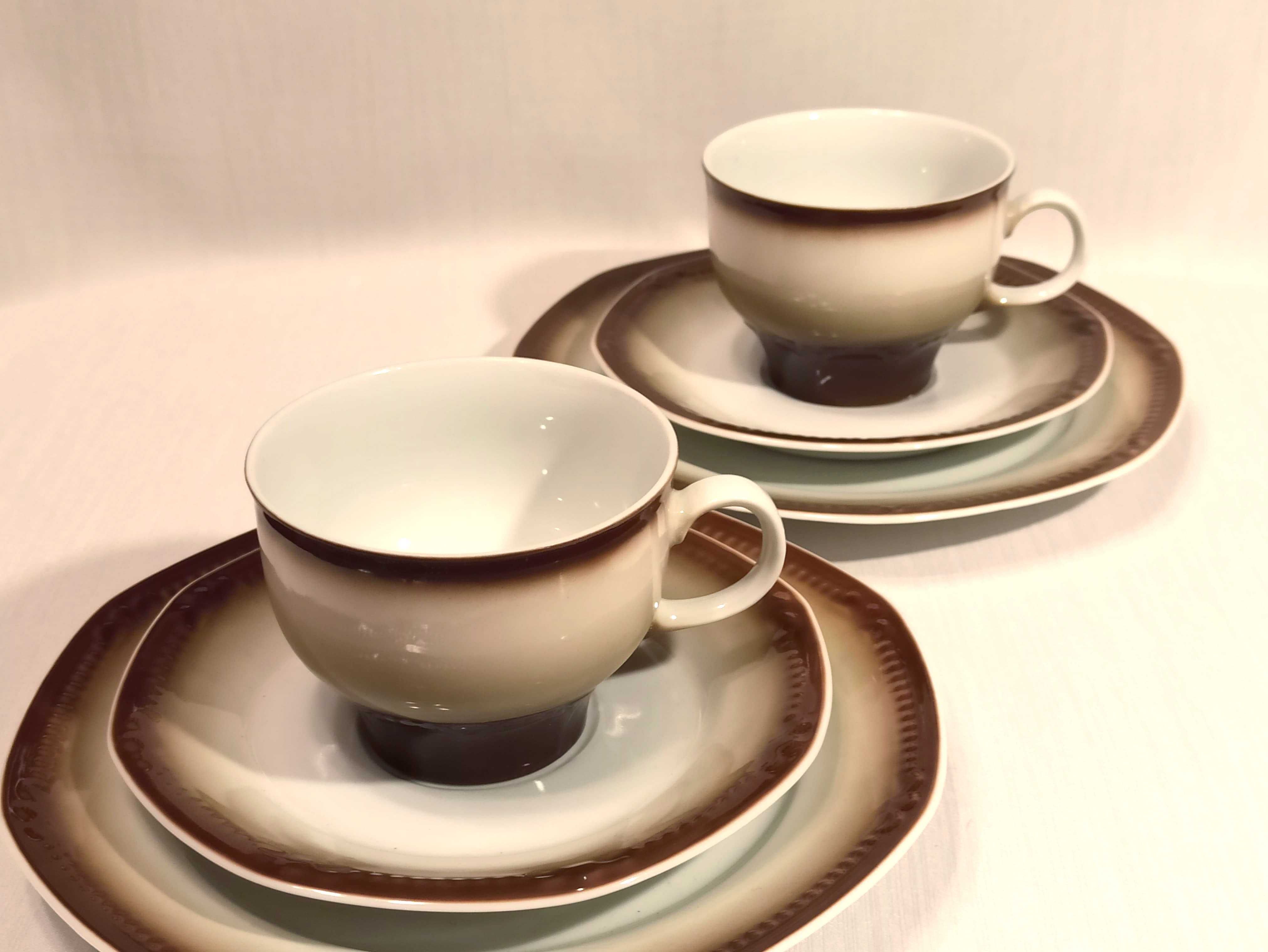 Porcelana MITTERTEICH BAVARIA, trio zestaw śniadaniowy