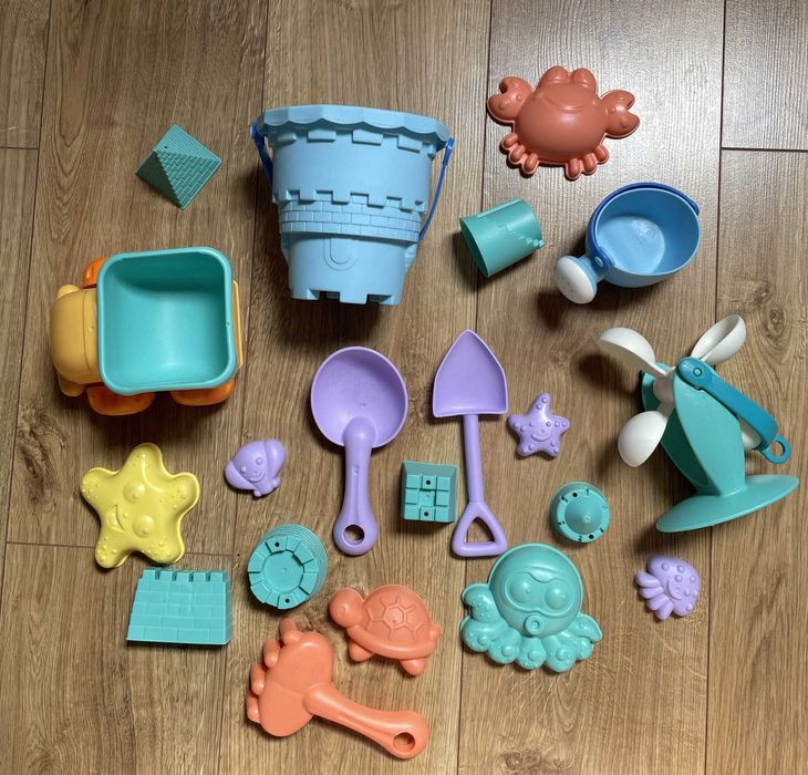 zabawki na plażę i do wanny piaskownicy łopatka wiaderko 20 elementów