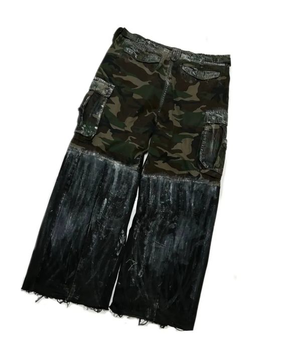 custom baggy painted camo opium archive pants