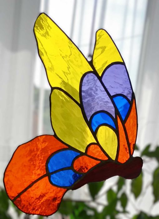 Zawieszka okienna witraż Motyl szkło witrażowe Tiffany