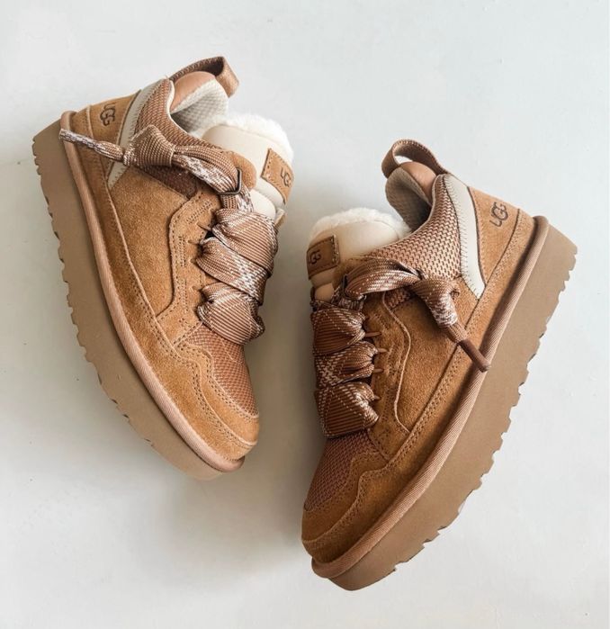 Кросівки зимові оригінал UGG lowmel sneakers black chestnut sand