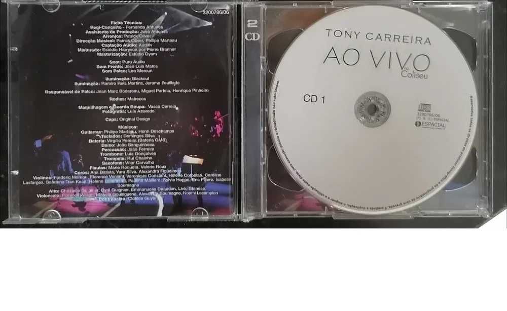 Tony Carreira Ao Vivo duplo cd musica-portes gratis