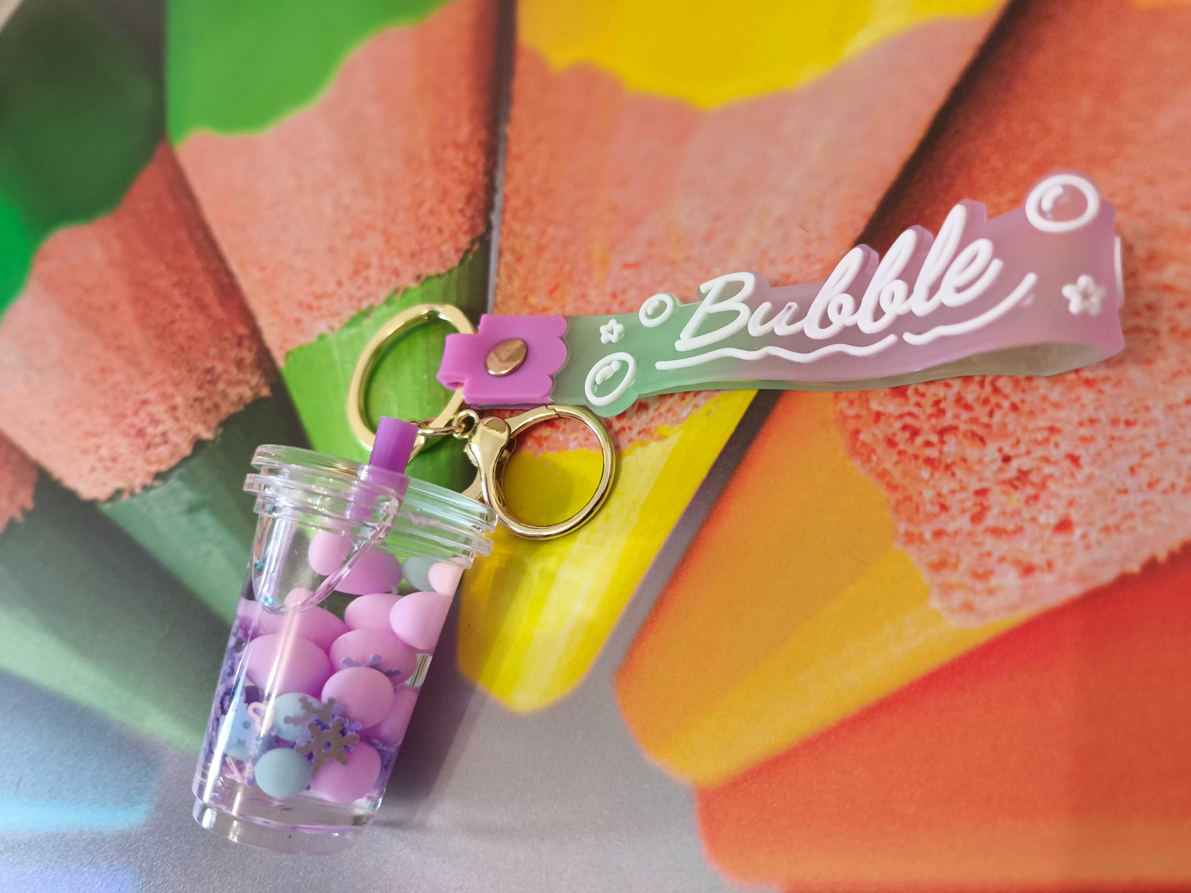 Zawieszka do kluczy torebki  nowa fioletowy kubek shake Bubble