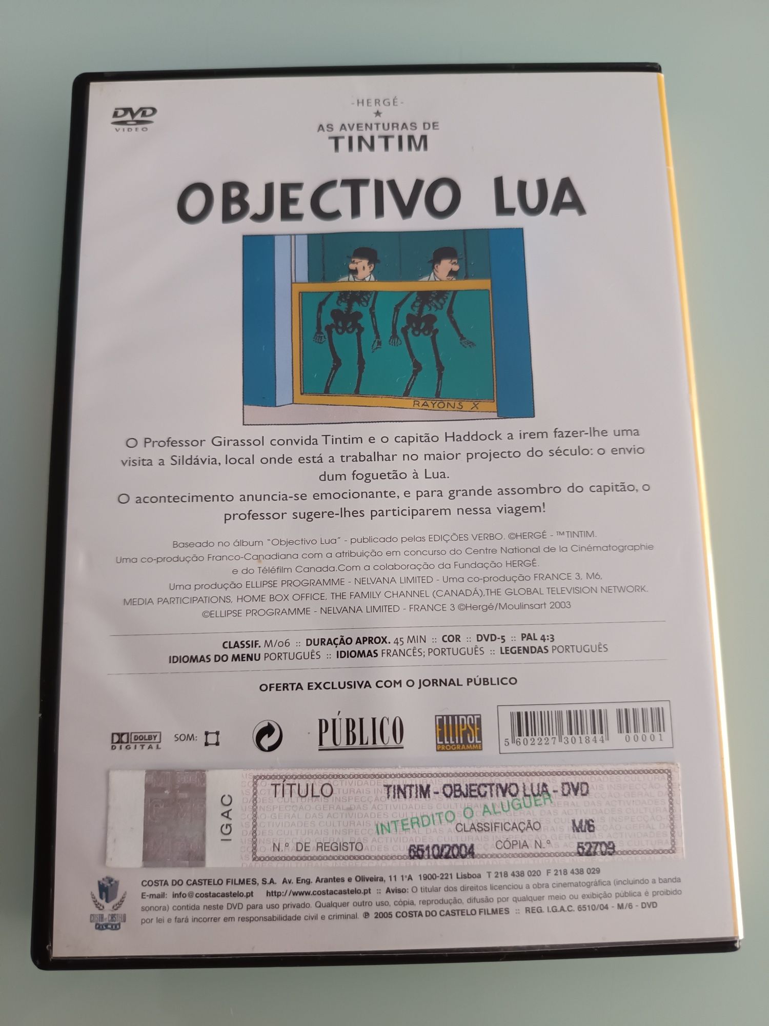 DVD Tintim objetivo lua