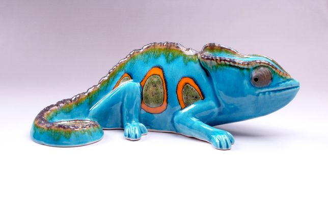 Kameleon figurka ceramiczna ceramika kameleon ceramiczny