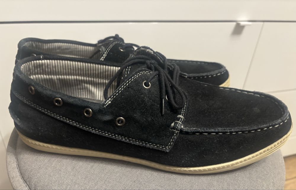 Mokasyny męskie , czarny zamsz roz 43 Steve Madden