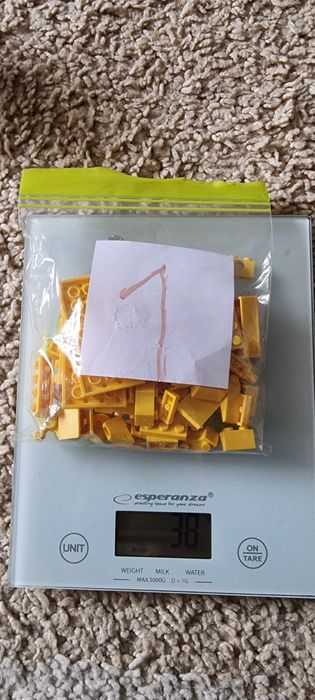 LEGO żółte mix klocki