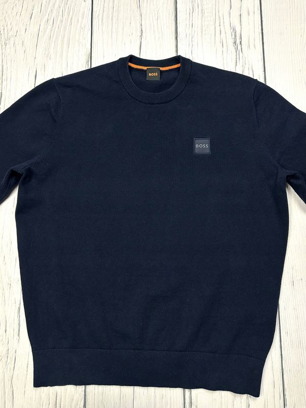 Hugo Boss Kanovano Bawełniany Sweter z Kaszmirem Męski Logowany r. Xl