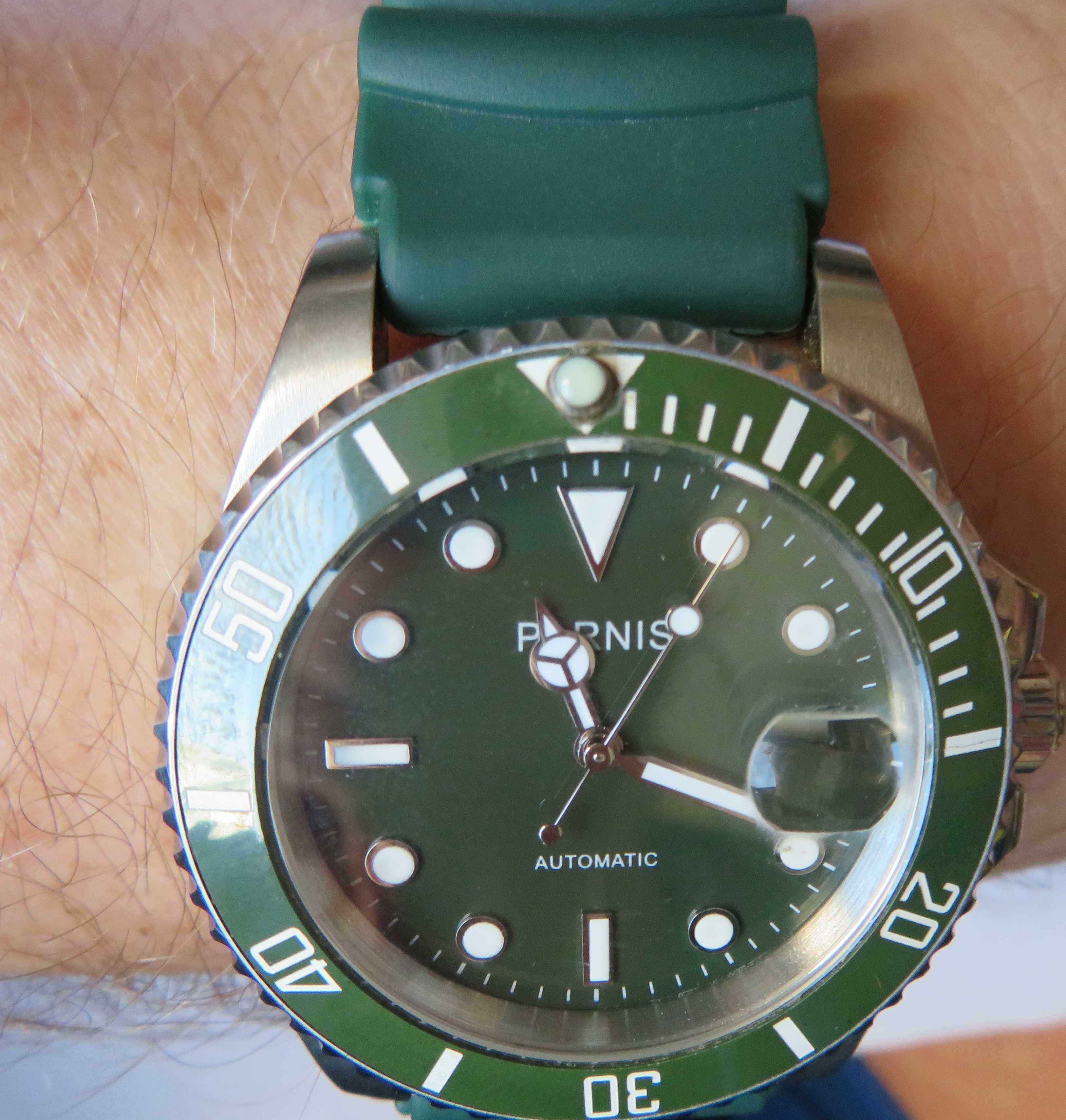 zegarek  Parnis automat diver zielony submariner