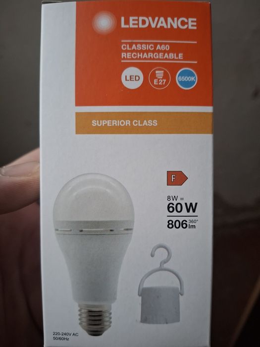 Світлодіодна акумуляторна лампа Ledvance Classic A60 Rechargeable.