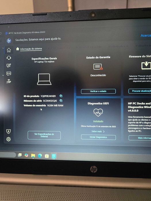 PC portátil HP mod. 15s-eq0 - 16Gb Ram - 500Gb disco SSD  W11