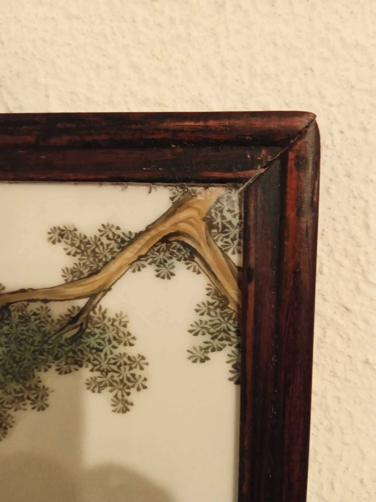 Quadro com placa erótica em cerâmica início do Sec. XX