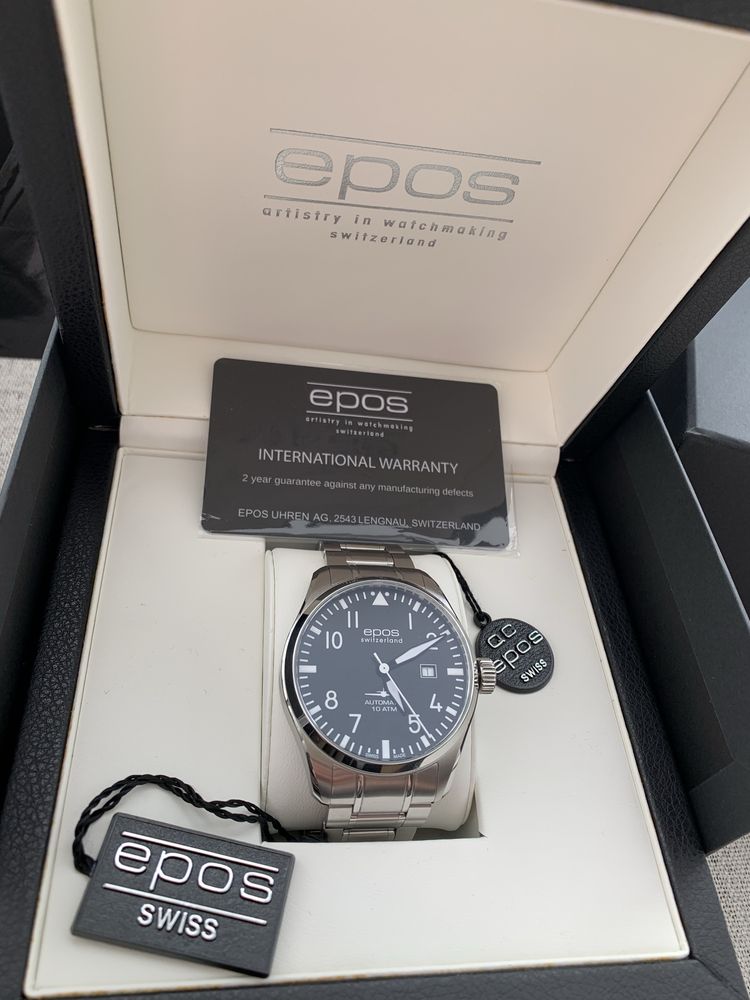Чоловічий годинник “epos PILOT” swiss made (100% оригінал, на гарантіі