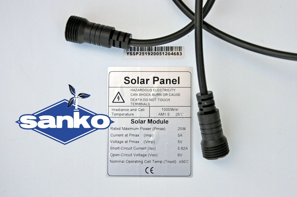 Podwójna lampa solarna SANKO LED ED6 (2x60W) + panel słoneczny (25W)