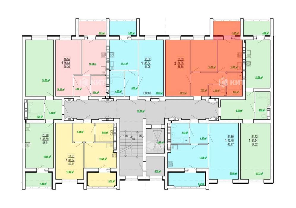 1к 47м2, ЖК Казка (ЖК Сказка, Холодная Гора, ДОМ СДАН), 121620