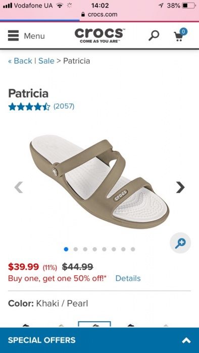 Patricia Crocs sandal 35 р.