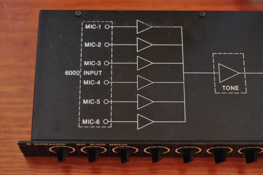 mixer rack Monacor MMX26 vintage analógico