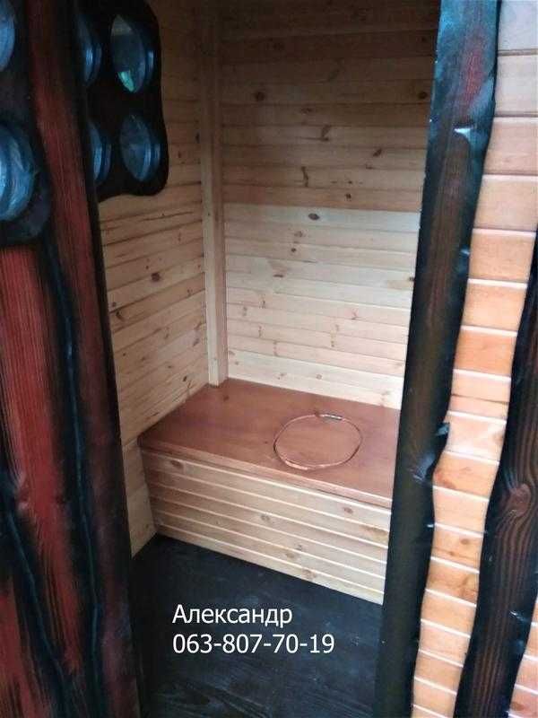 Совмещенный туалет и душ №2 из дерева под старину ( дачный )