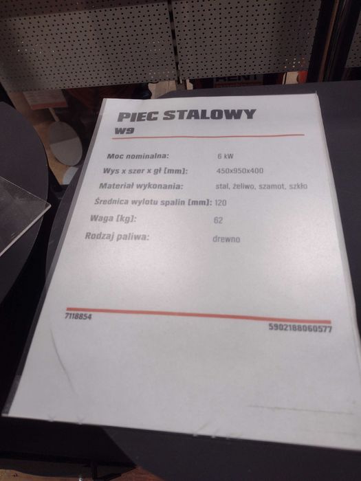 Piec nowy kominek koza z szybką 6kw