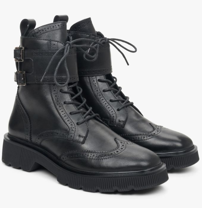 НОВІ шкіряні зимові черевики Estro чоботи кожаные сапоги ботинки