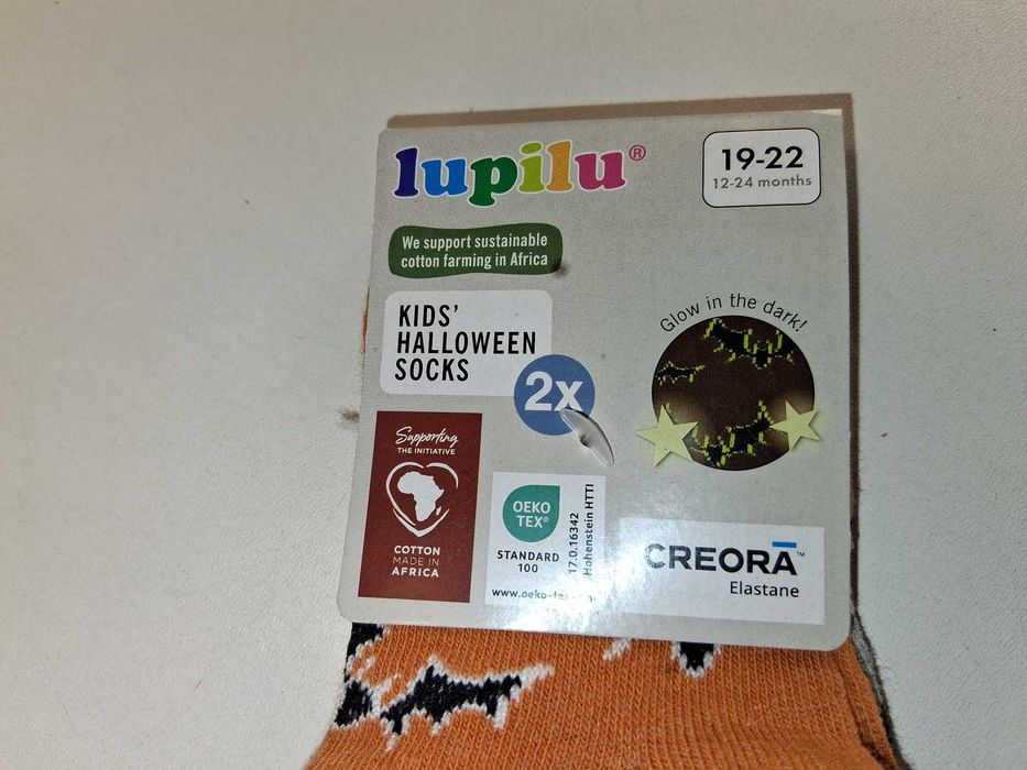 A193 Zestaw 2 Pary Lupilu Halloween Skarpetki DziecięceNietoperz 19-22