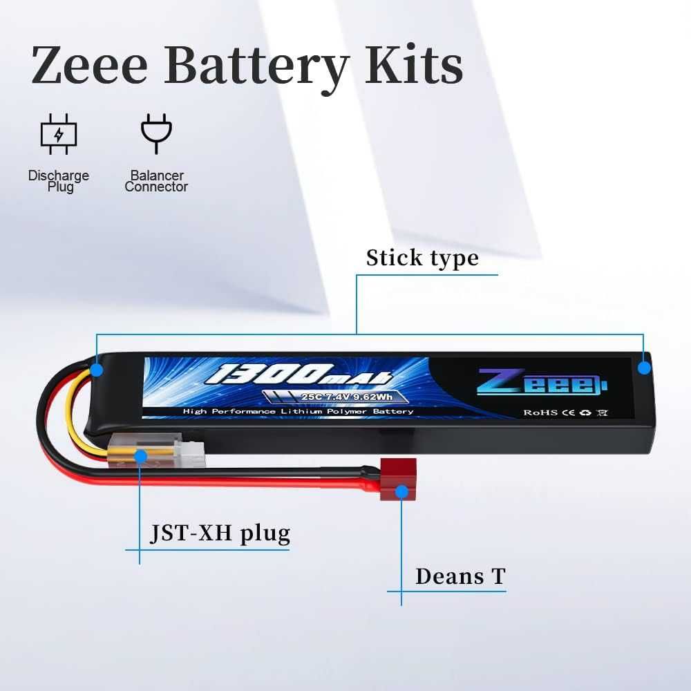 Bateria Akumulator Zeee 7,4V 25C 1300mAh Bateria karabinu Airsoft Guns