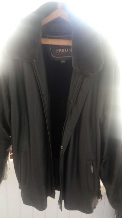 Зимняя мужская кожаная куртка