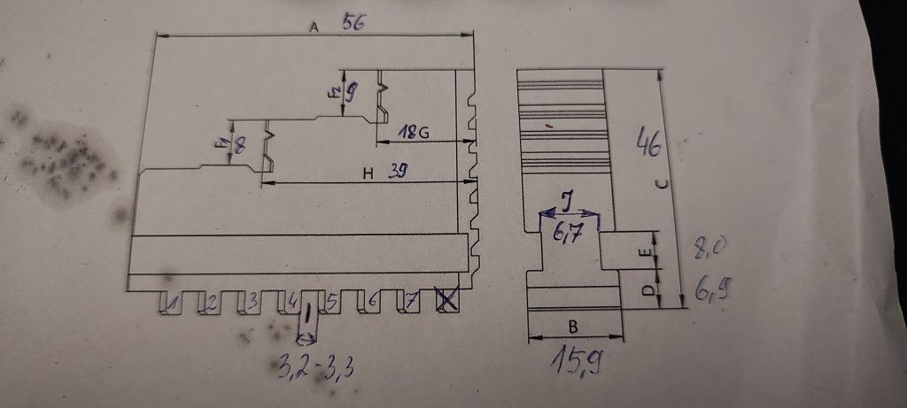 Tokarka Nowe szczęki lewe do uchwytu tokarskiego 125 / 130mm