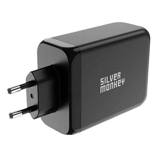 Ładowarka GaN Silver Monkey SMA153, 200W 3xUSB-C PD USB-A QC 3.0 - cza