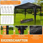 KESSER Pawilon ogrodowy 3x3m pop-up UV50+ wodoodporny czarny