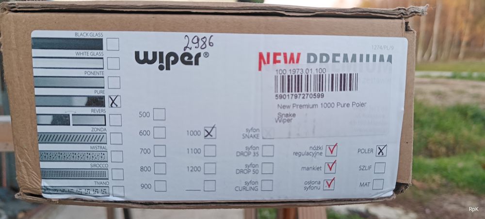 Odpływ liniowy Wiper 100 cm Premium Pure