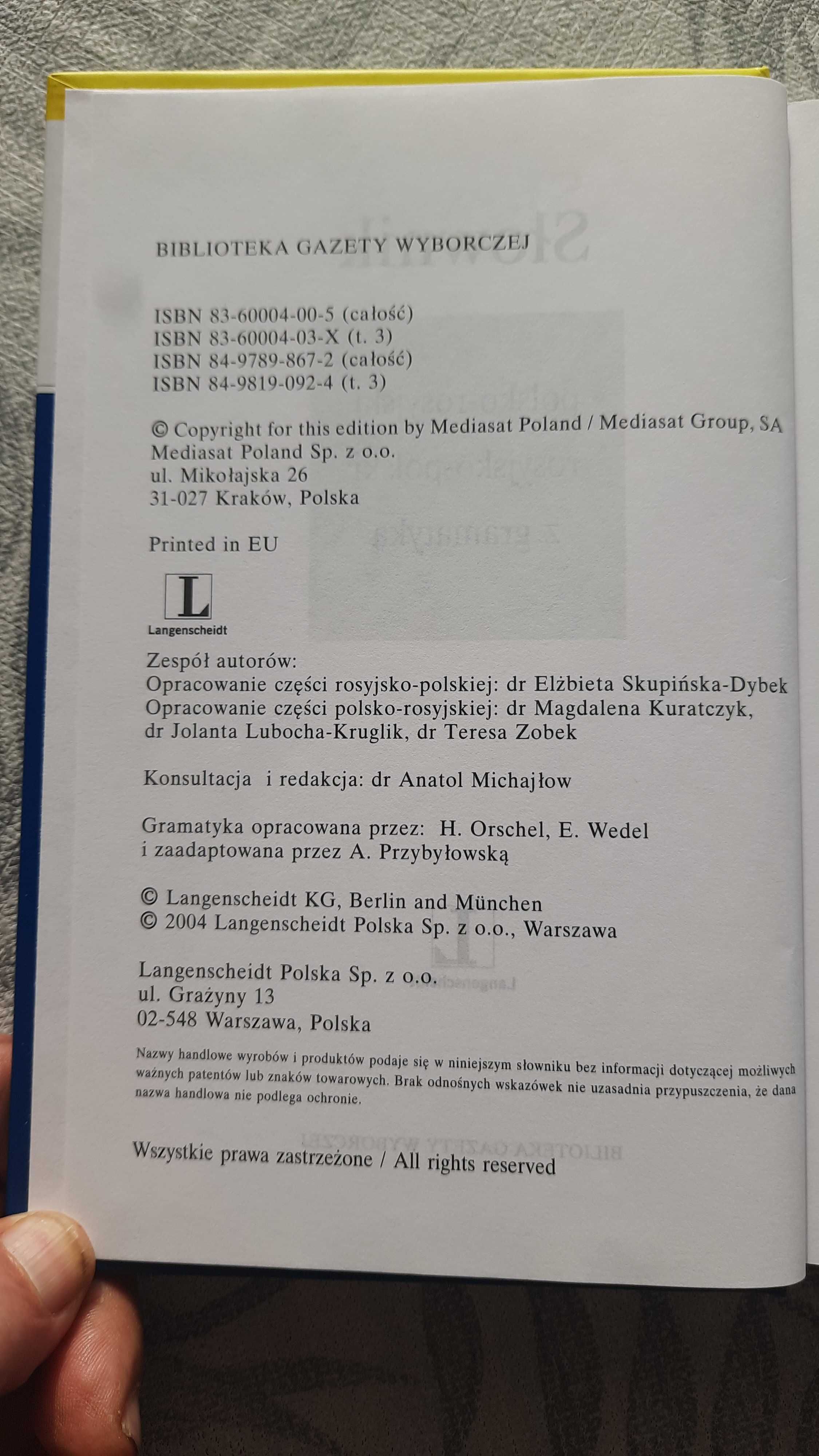 Słownik polsko-rosyjski, rosyjsko-polski z gramatyką