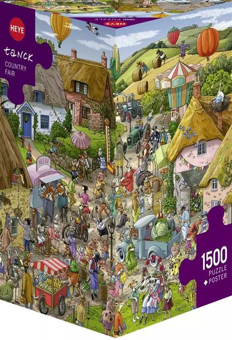 Puzzle 1500 elementów. Wiejski targ. Heye. Nowy Produkt