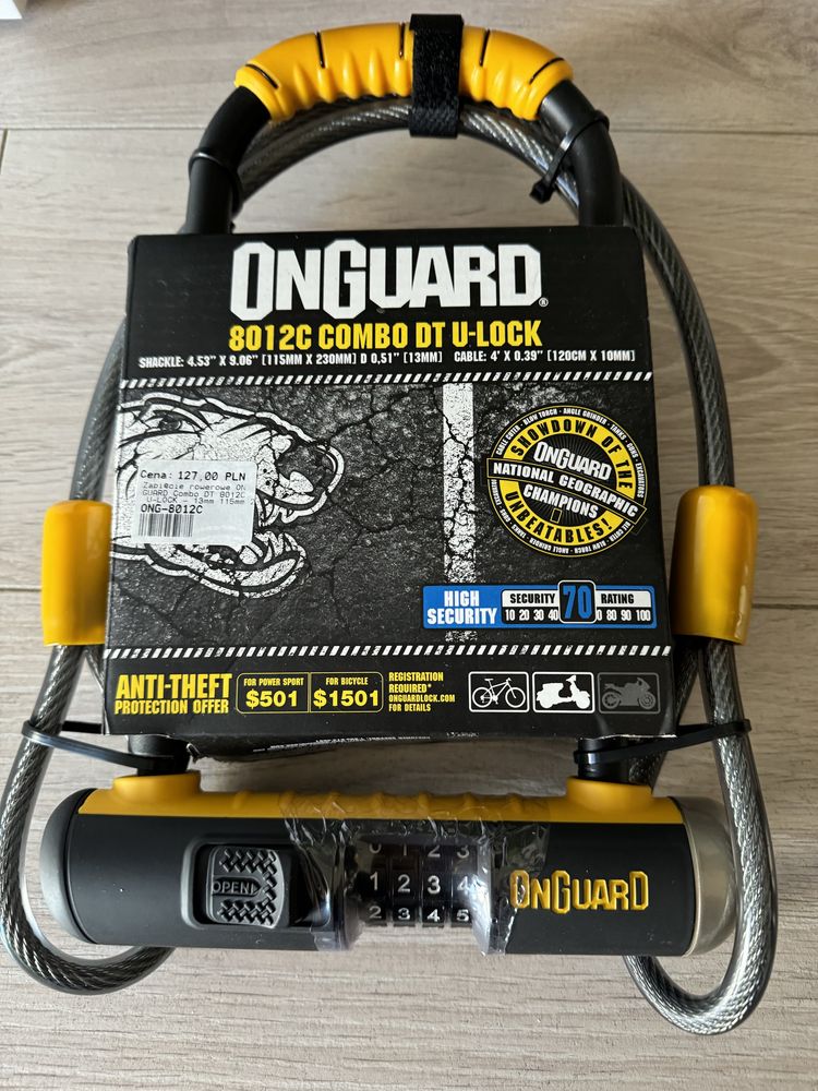 Zapięcie rowerowe OnGuard 8012C Combo DT U-Lock