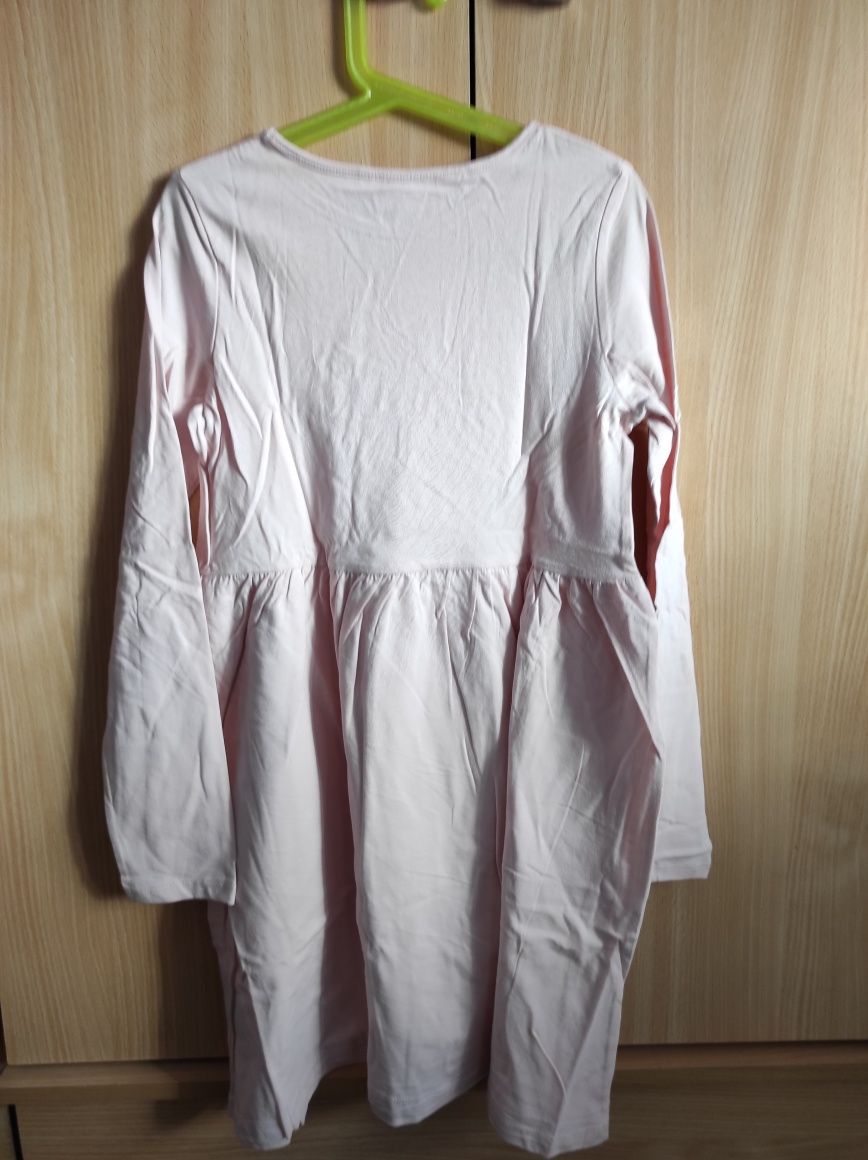 Nowa sukienka różowa motyl brokat H&M 134/140