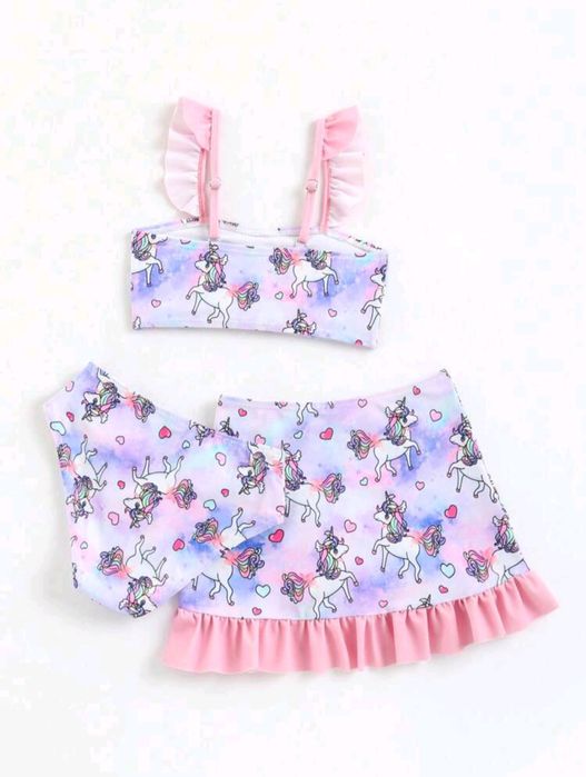 3 częściowy strój kąpielowy, strój kąpielowy dla dziewczynki, 4 lata