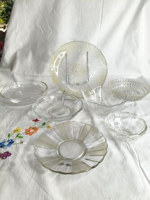Stare szklane talerzyki i miseczki PRL 22