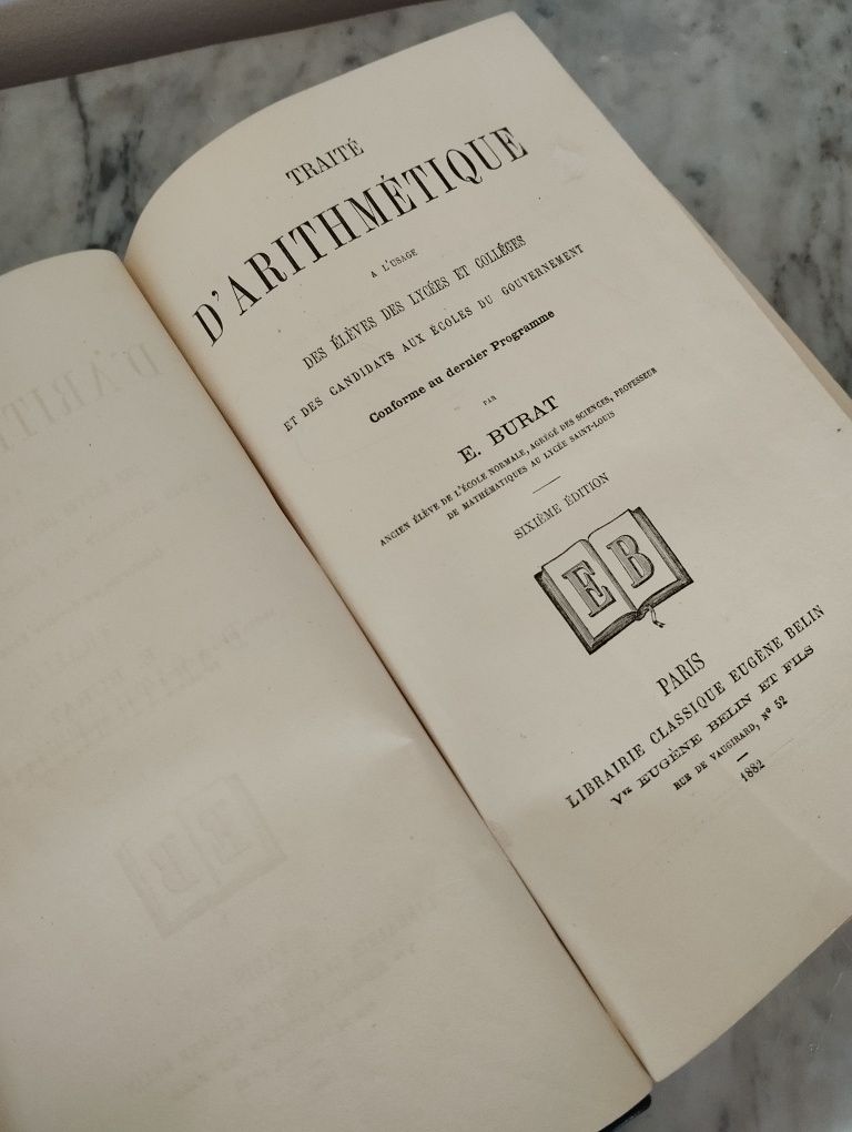 Livro Traité Arithmetique 1882