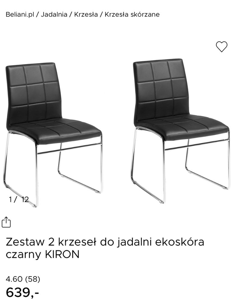 Krzesło skóra ekologiczna