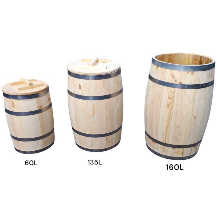 Beczka drewniana 160L beczki ogrodowe donica dekoracja kwietnik bar