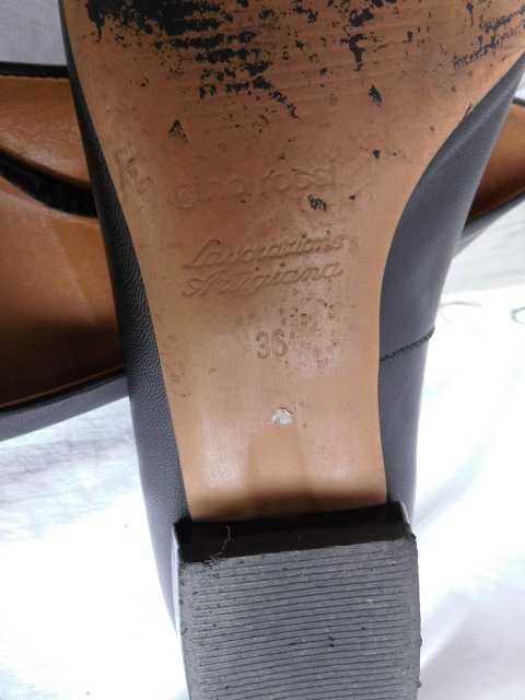 Gino Rossi skórzane balerinki baletki lakierki- obcasy 36