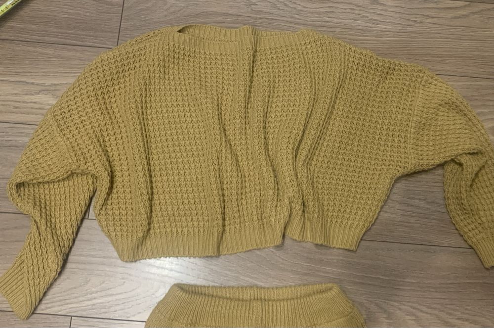 Ciepły komplet spodnie i bluza/sweter dres Made in Italy rozm 34/36