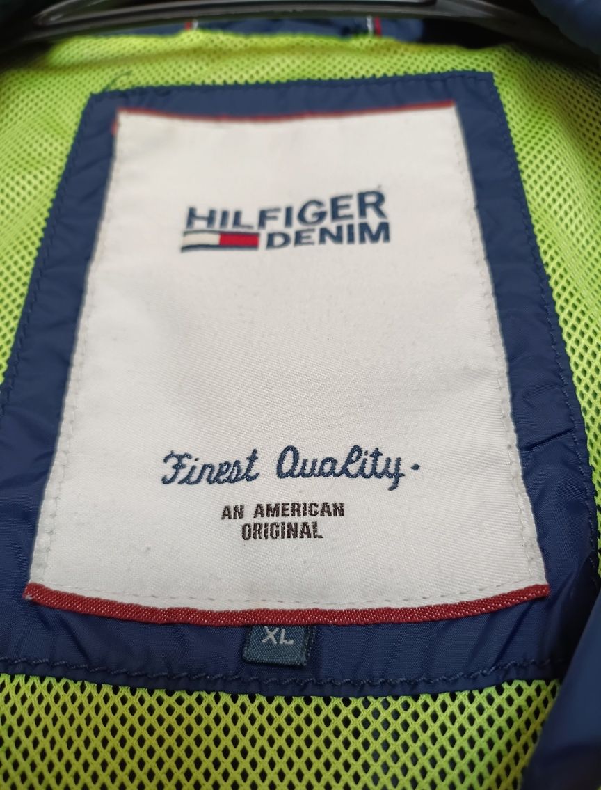 Tommy Hilfiger roz XL męska kurtka przejściowa wiatrówka z kapturem