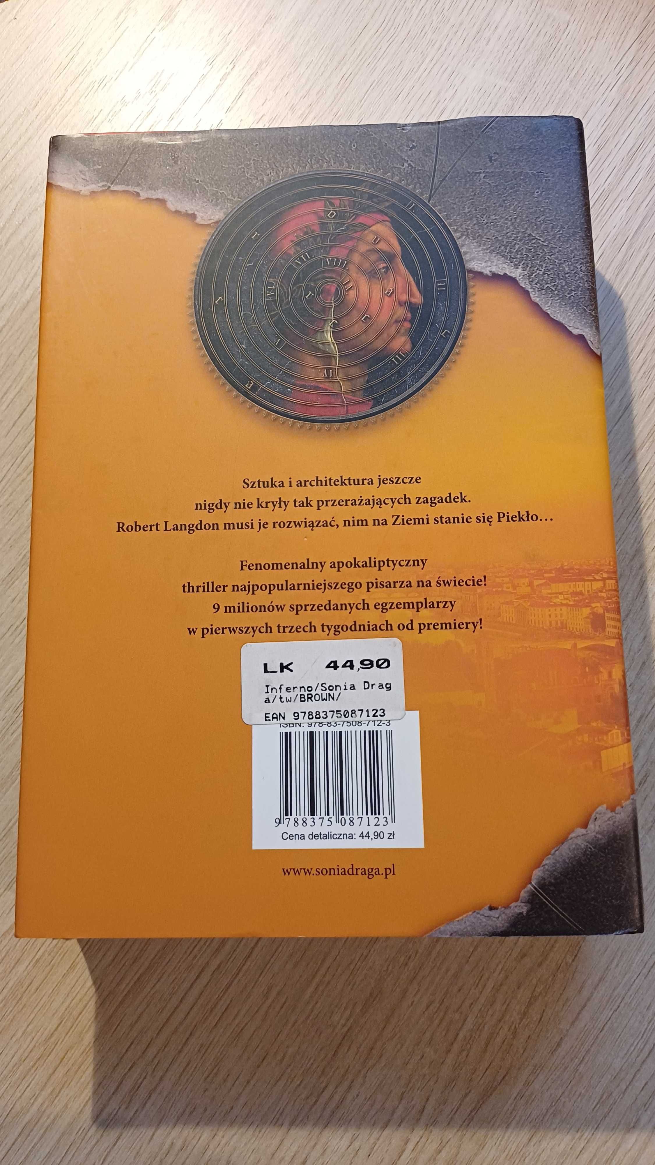 książka twarda oprawa Inferno Dan Brown Cykl: Robert Langdon (tom 4)