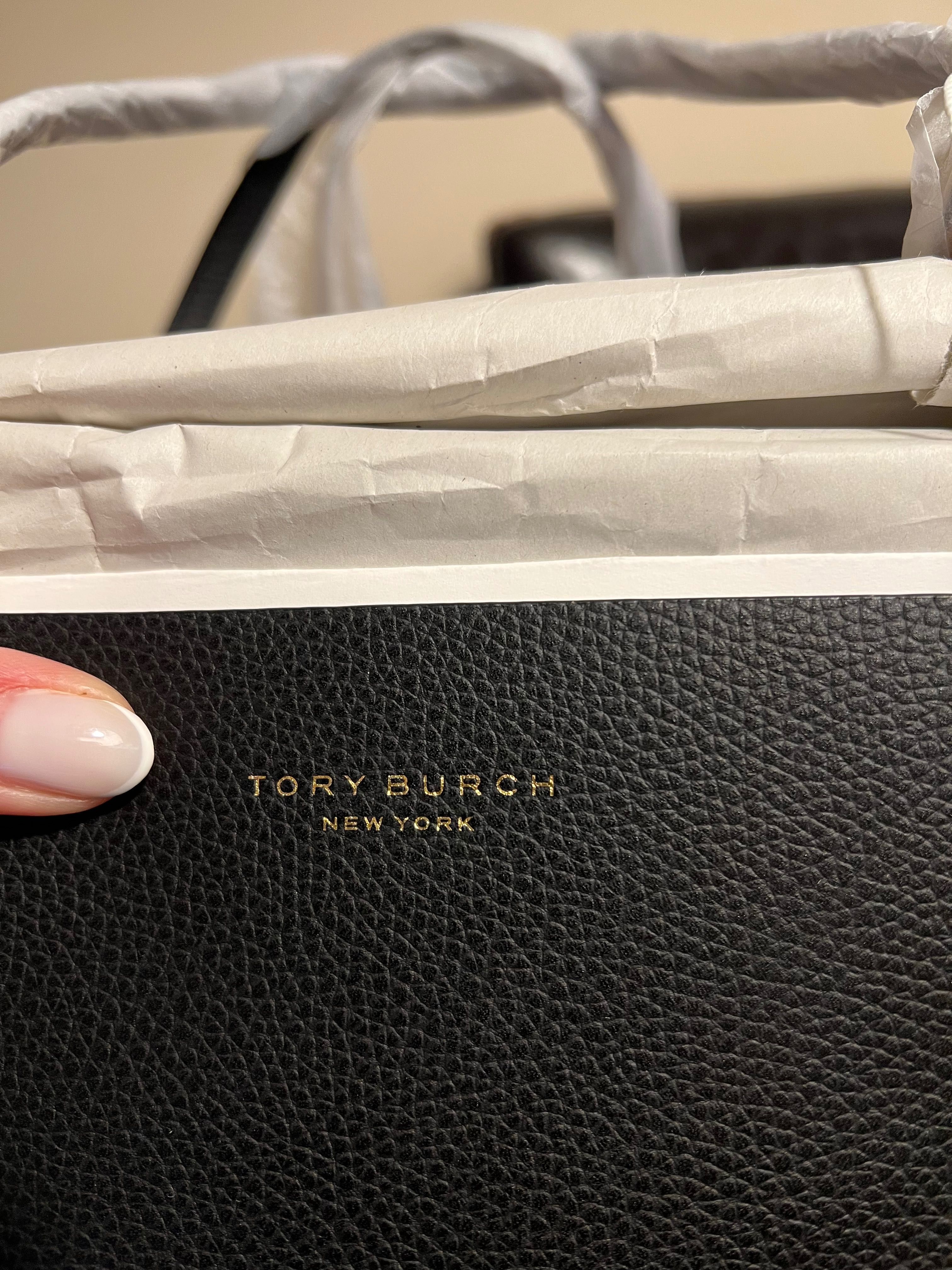 Nowa torebka Tory Burch Perry Triple duża czarna skóra