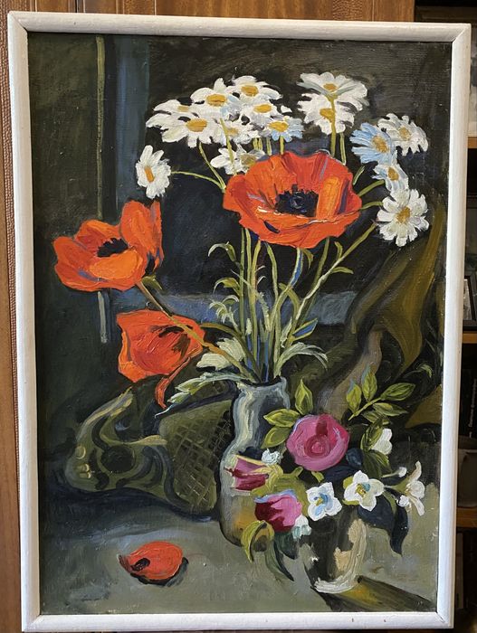 Картини. Натюрморт ,, Червоні макиʼʼ 1995р. Головко В.П.