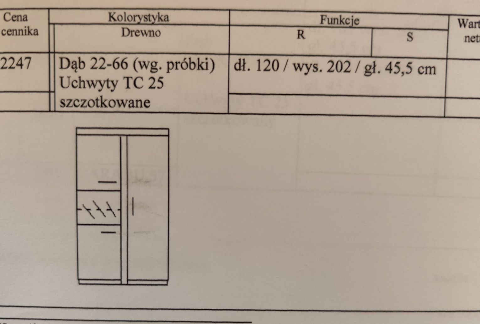 Komplet mebli do salonu dąb fornirowany