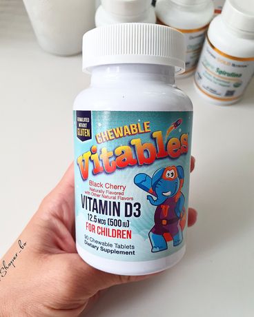 Vitables vitamin d3 жувальний вітамін d3 для дітей зі смаком черешні