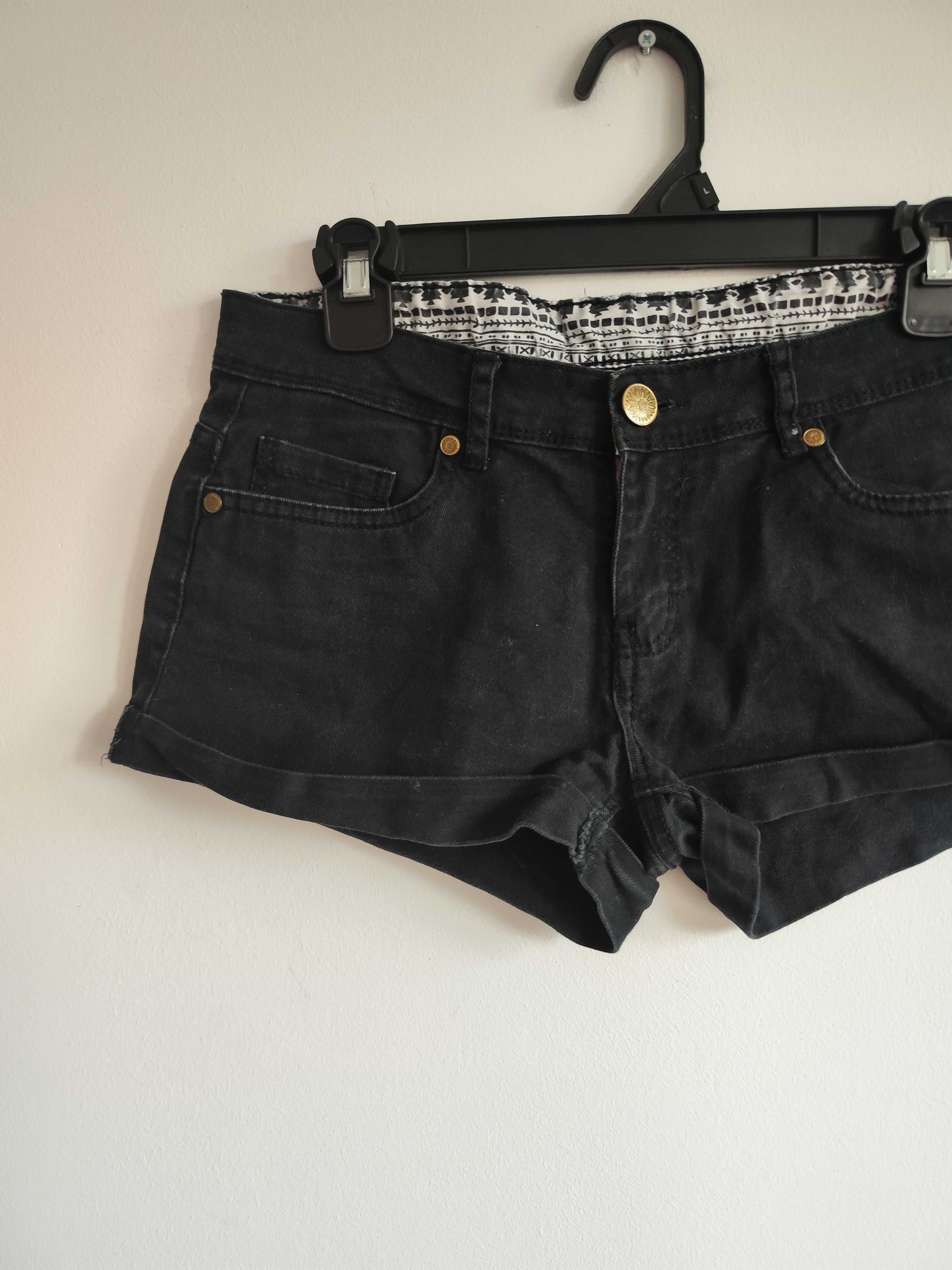 Czarne Shorty Jeansowe M